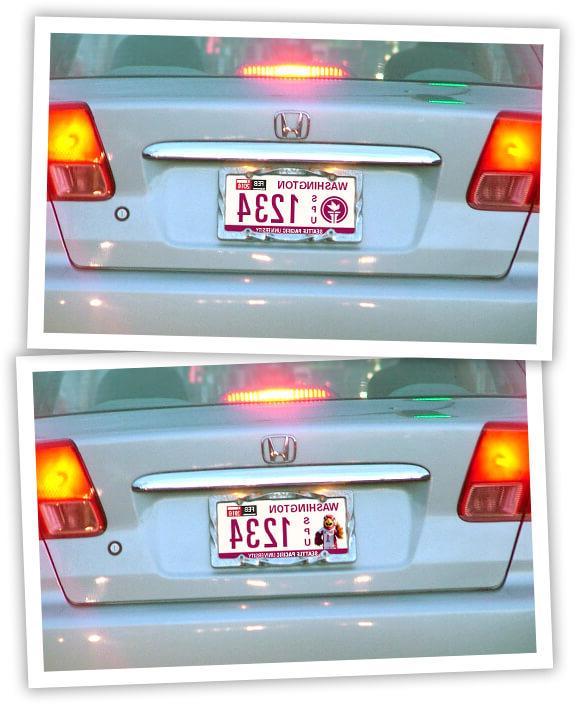 SPU License Plate mockups on actual cars